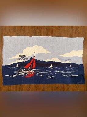 Polo Ralph Lauren Oversized Hotel Marseille France Nautical Sailboat Scarf Shawl